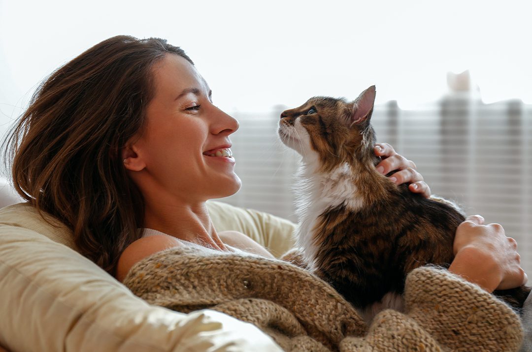 Holding Cat In Chair